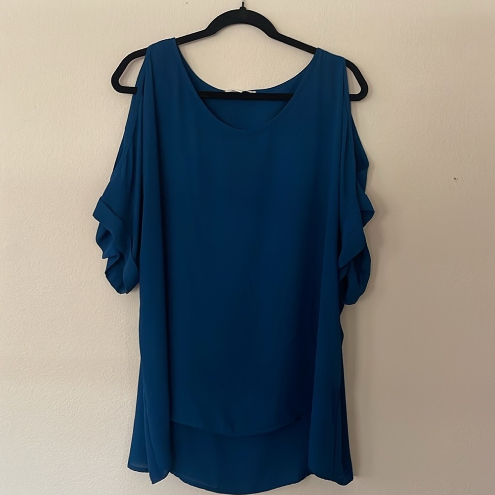 Elegant Blue Women's Top Size L - Picture 2 of 8